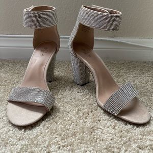 Rhinestone block heels